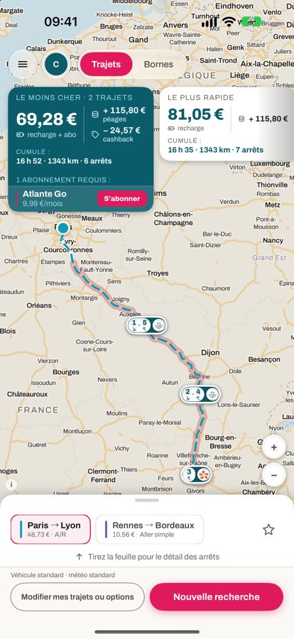 Résultats d’un trajet