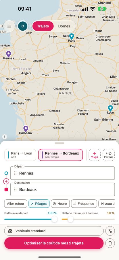 Saisie d’un trajet