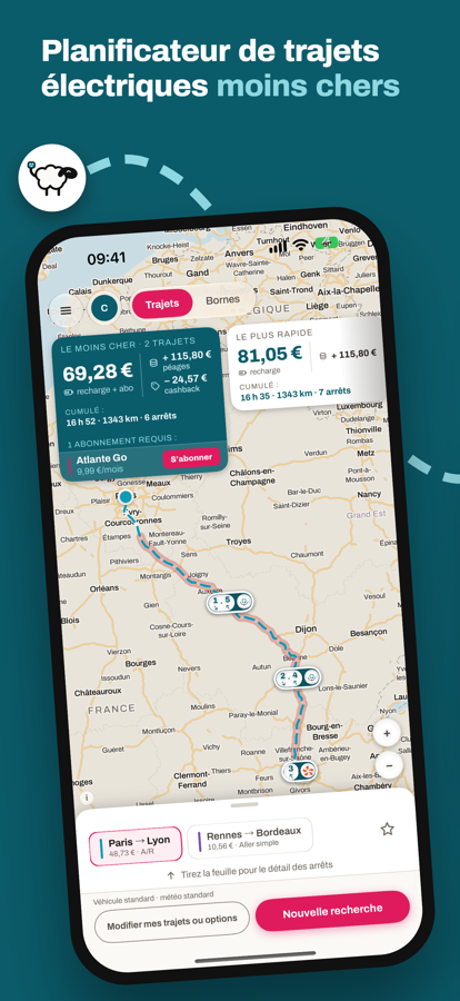 Planificateur de trajets électriques